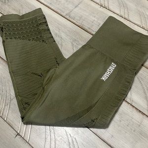 Gymshark cropped leggings-dark green